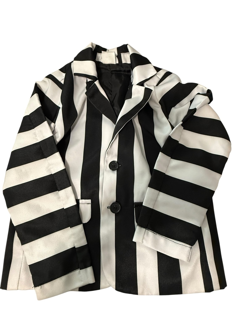 Spirit Halloween Beetlejuice Striped Blazer Kids Toddler 3-4T Black White Jacket